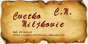 Cvetko Miljković vizit kartica